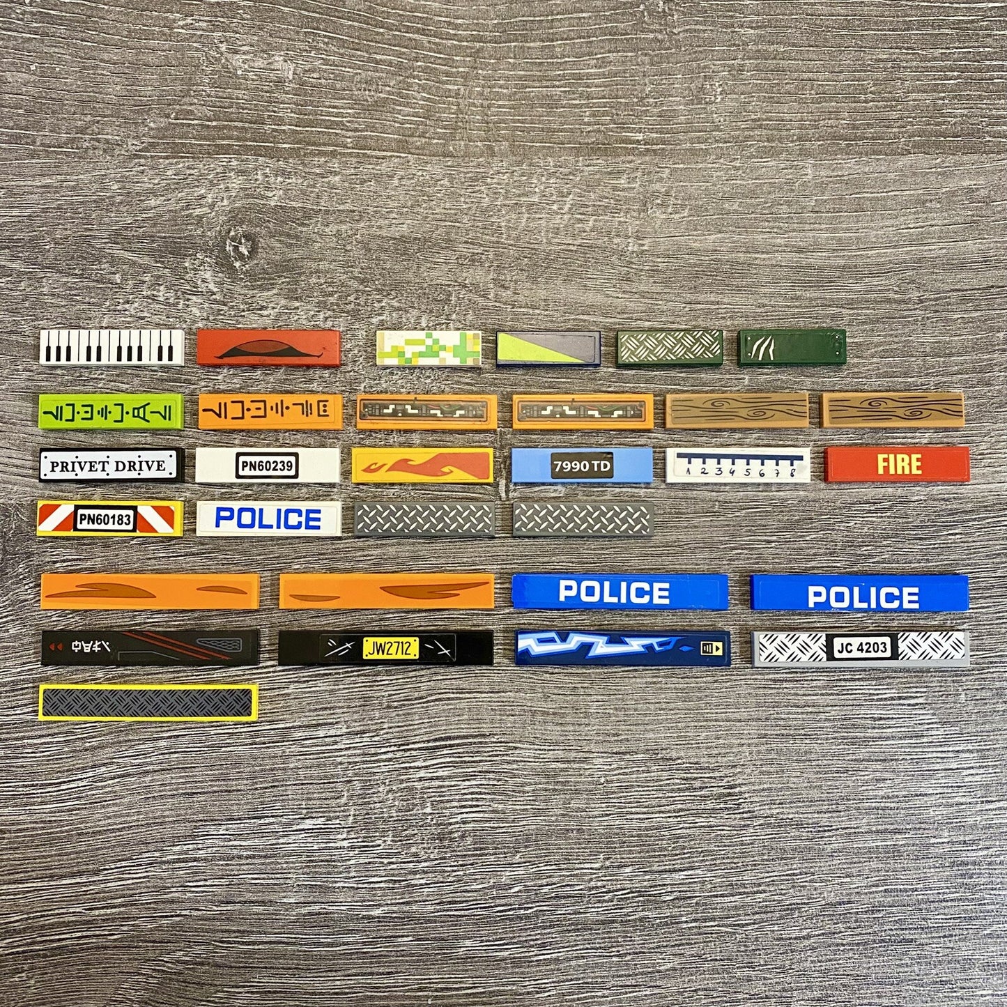 Lego Printed & Sticker 3x1 4x1 & 6x1 Tiles Various Themes Styles Colours Piano