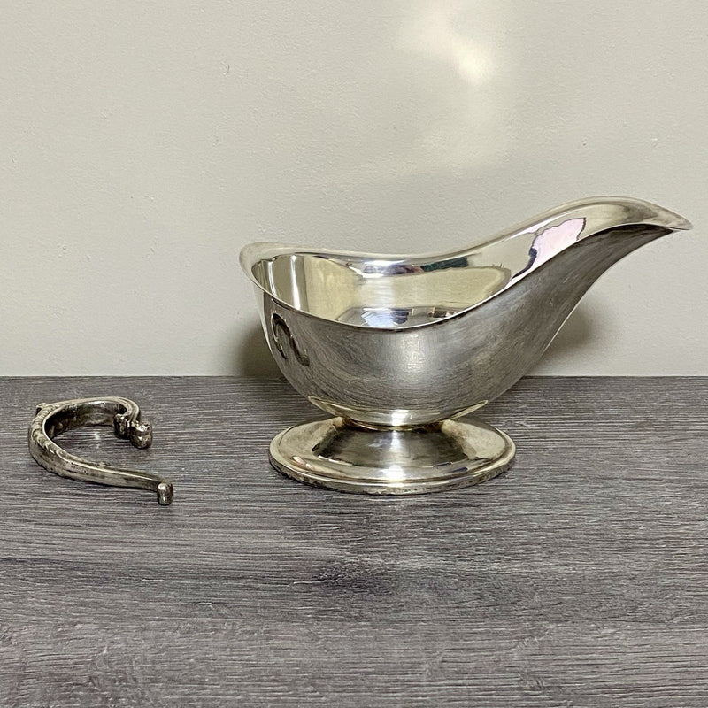 Vintage Silverplate Gravy Sauce Boat Retro Art Silver Plate Broken Handle Spares