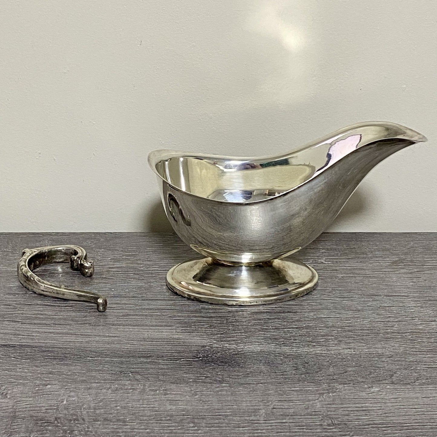 Vintage Silverplate Gravy Sauce Boat Retro Art Silver Plate Broken Handle Spares