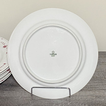 Scherzer Bavaria Art Deco Floral Round 9” Plates Flower Pattern Set Of 7 Germany