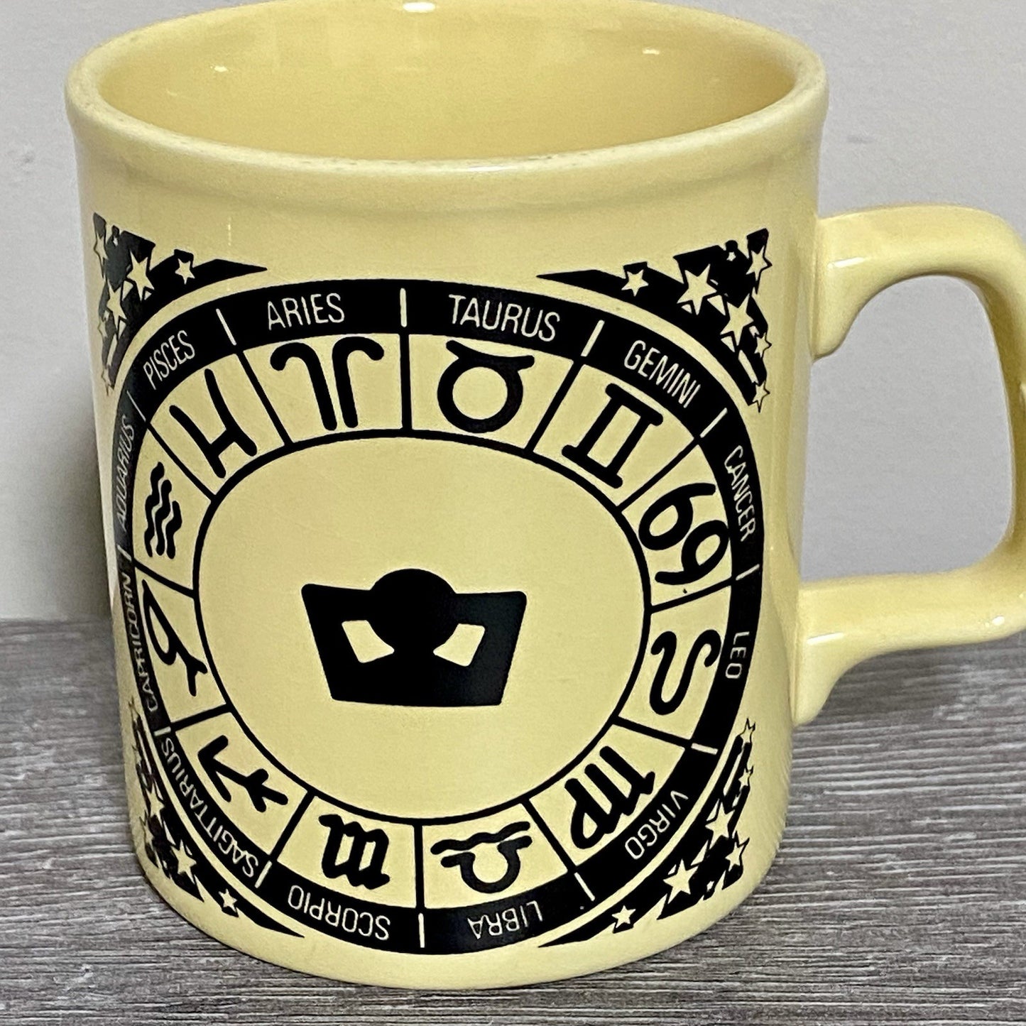 Vintage Astrological Zodiac Coffee Mug 1970s Retro Tea Cup Made In England Rare