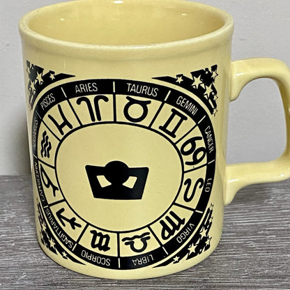 Vintage Astrological Zodiac Coffee Mug 1970s Retro Tea Cup Made In England Rare