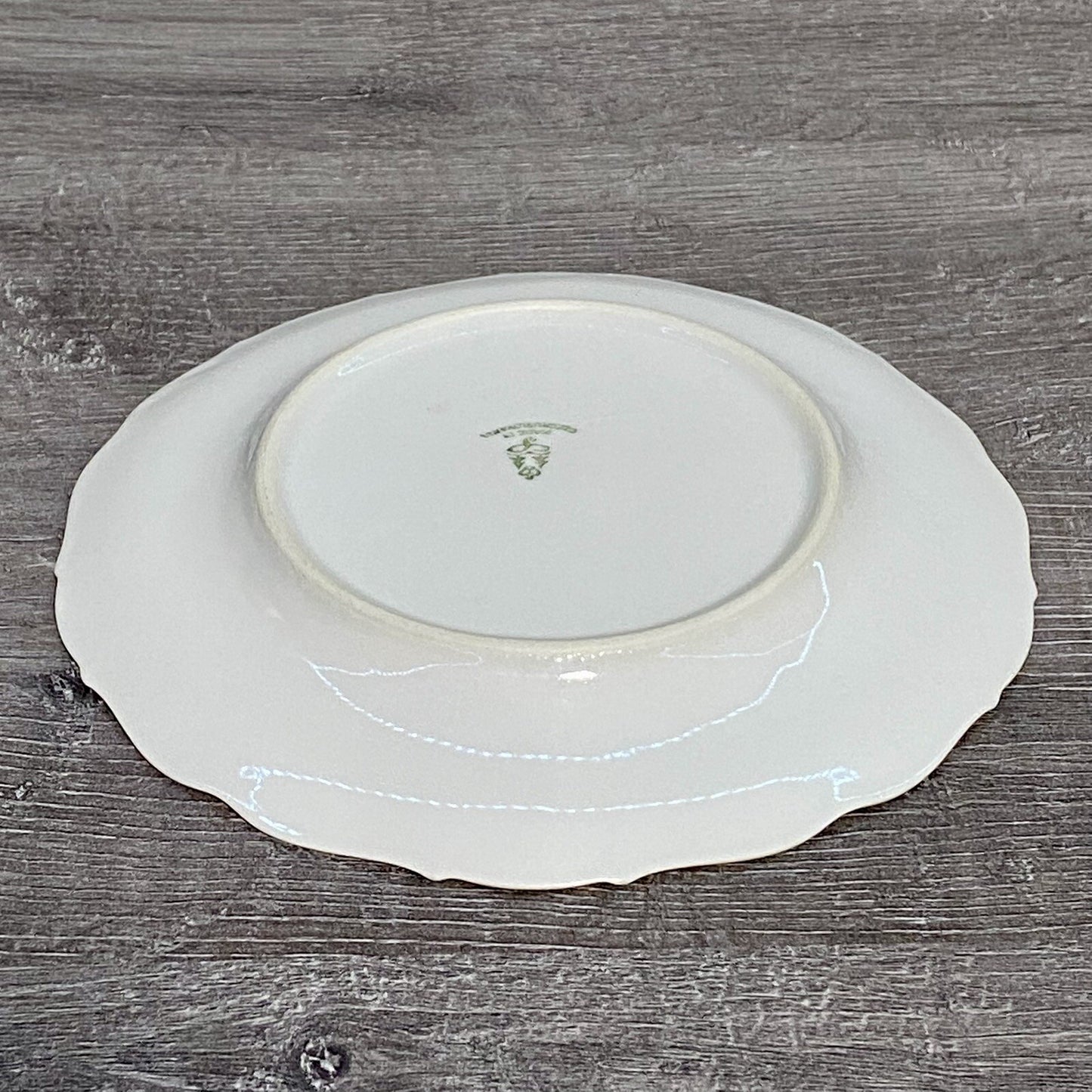 Haas & Czjzek Red Rose Floral Round Platter Chop Plate Gold Trim Czech China
