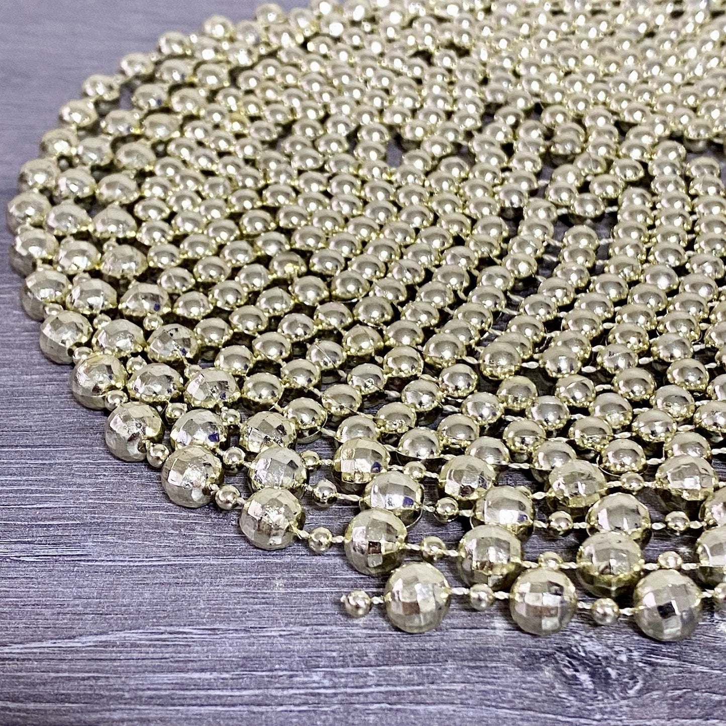 Christmas Tree Gold Shiny Beads Balls Long Length 2 Styles Xmas Decorations