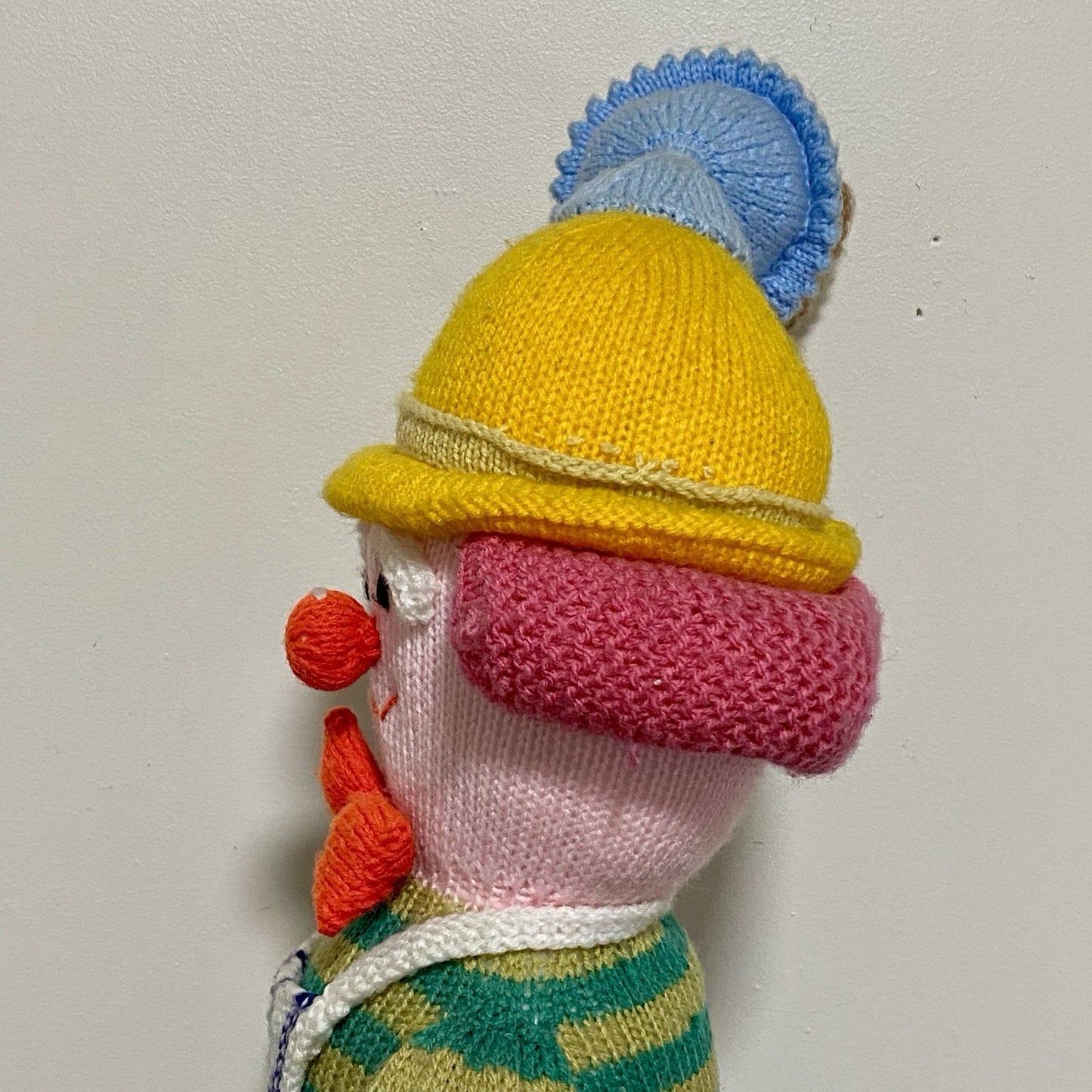 Vintage Jean Greenhowe Hand Knitted XXL Large Butcher Clown Plush Soft Toy Rare