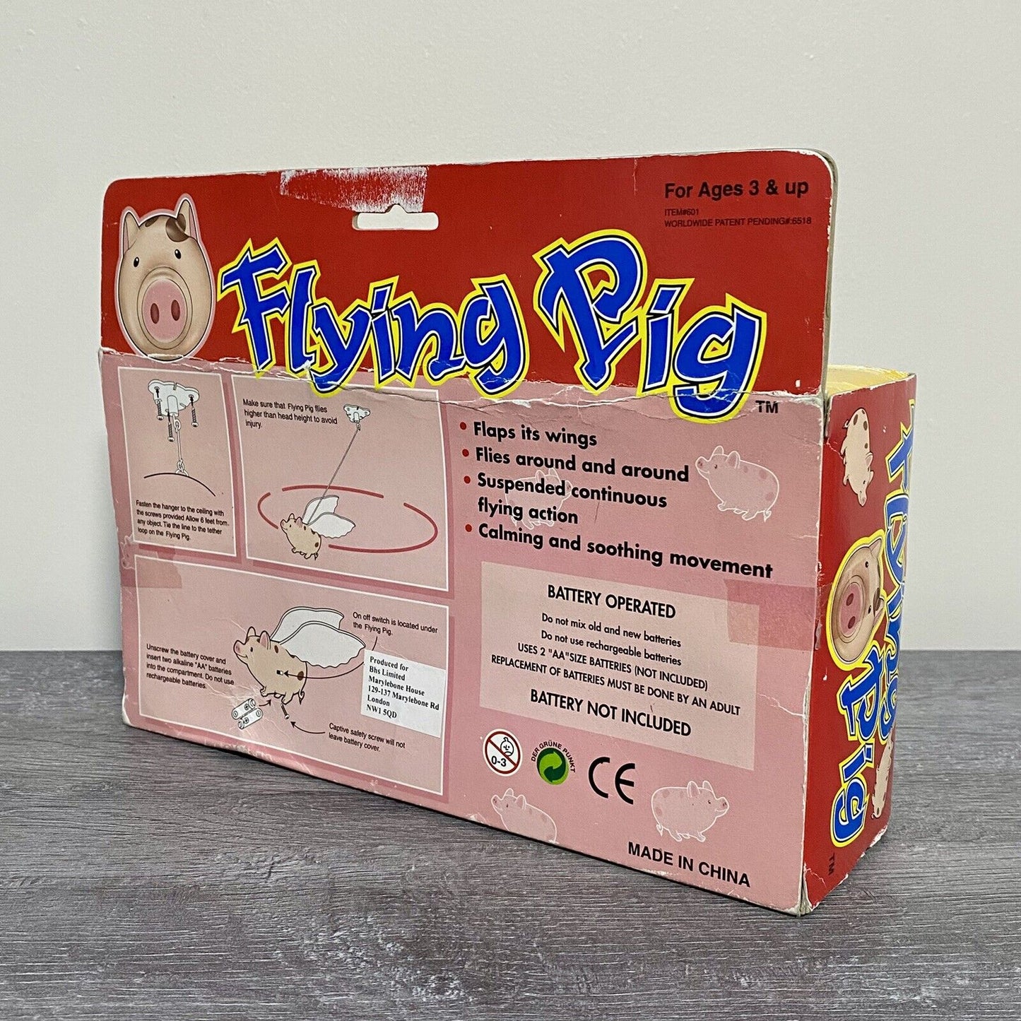 Vintage Flying Pig The Original Battery Operated Wings Mobile Boxed Rare BNIB