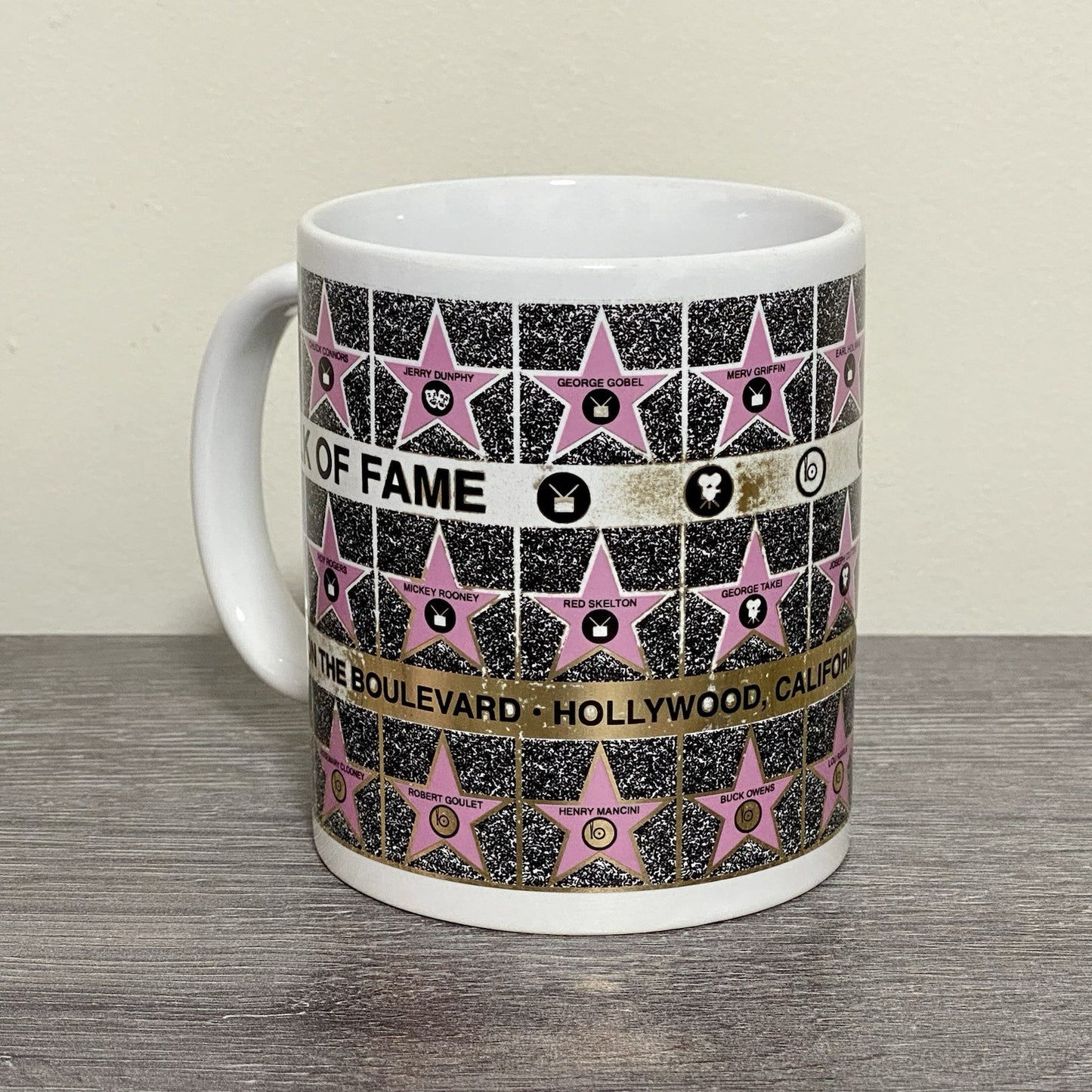 Vintage Hollywood Walk Of Fame Coffee Mug Tea Cup 1992 Famous Stars Celebrities
