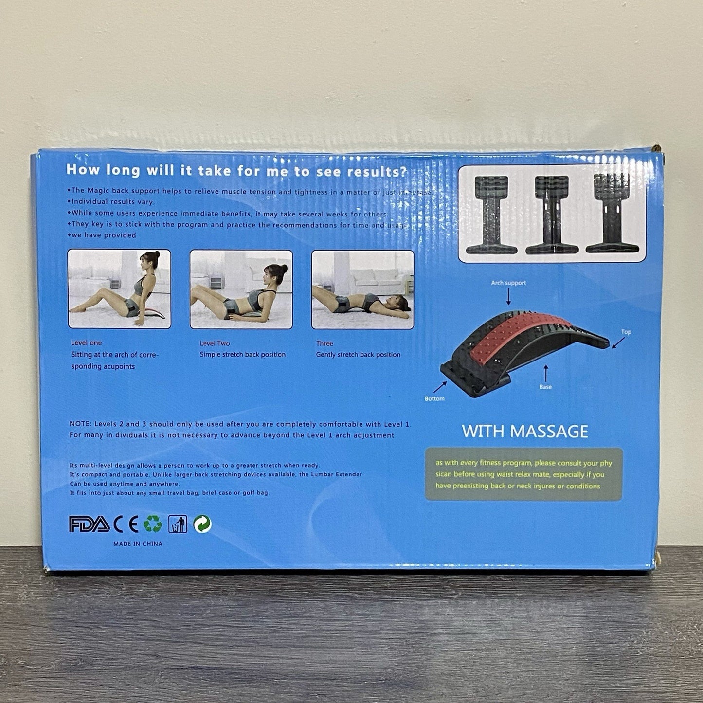 Multi Level Lower Back Stretching Waist Relax Mate Black Fitness Stretch Tool