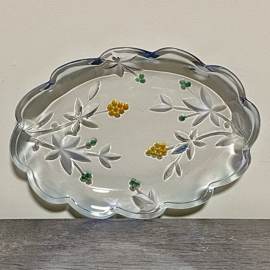 Vintage Mikasa Garden Terrace Oval Platter Serving Plate Floral Art Deco Rare