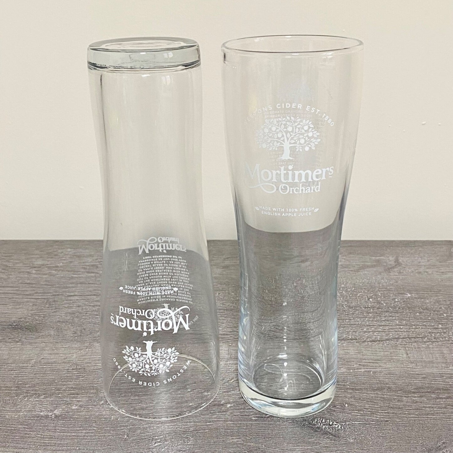 Mortimers Orchard Pint Glass Bar Pub Glasses Brand New - Choose Your Qty