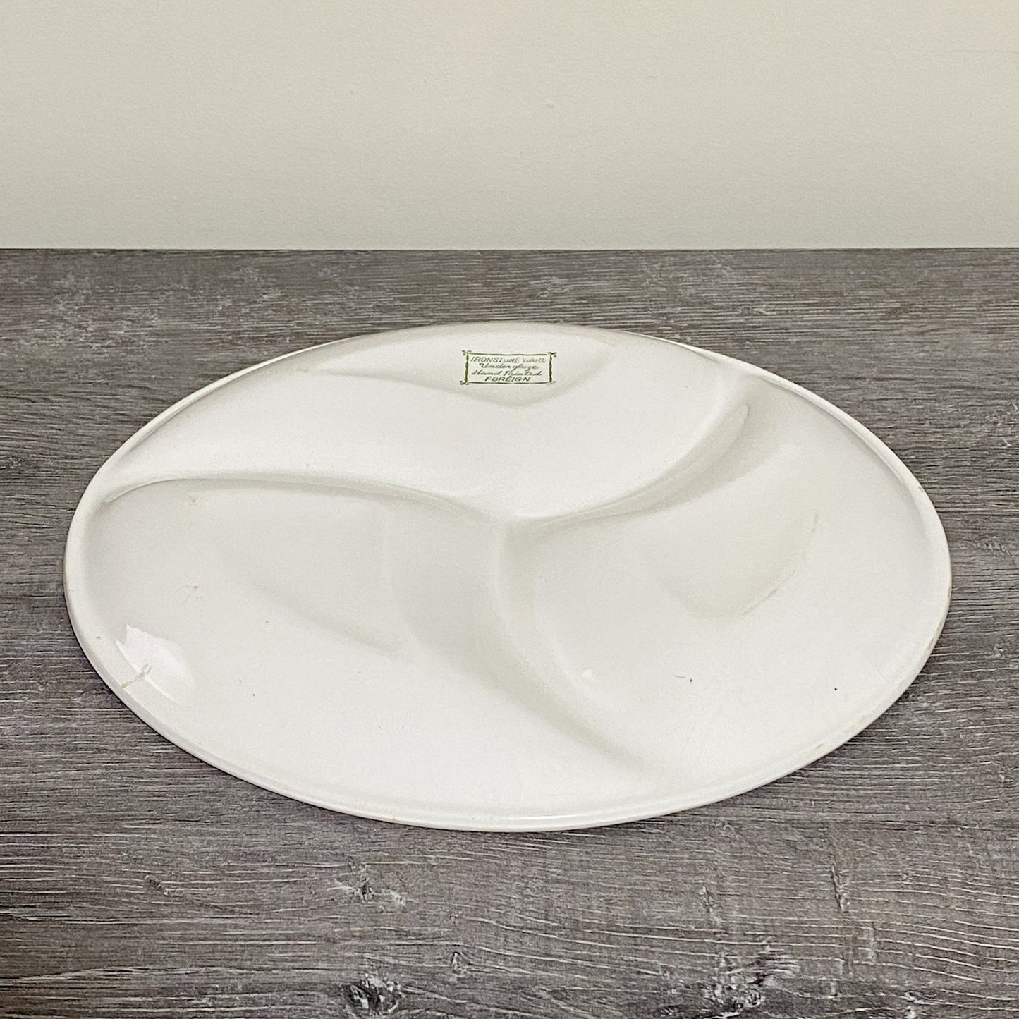 Ironstone Ware 3 Multi Section Round Serving Platter Dish Art Deco Apple Italian