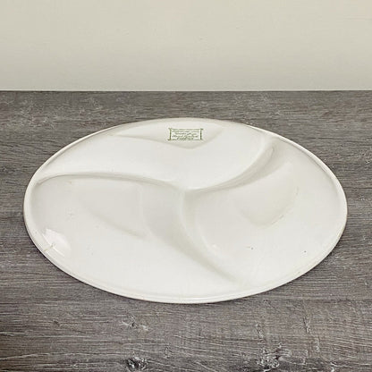 Ironstone Ware 3 Multi Section Round Serving Platter Dish Art Deco Apple Italian