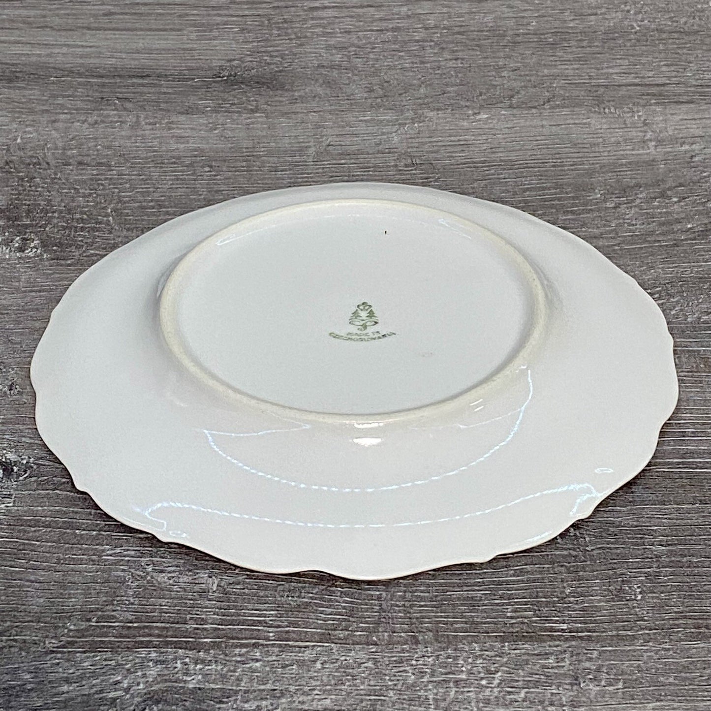 Haas & Czjzek Red Rose Floral Round Platter Chop Plate Gold Trim Czech China