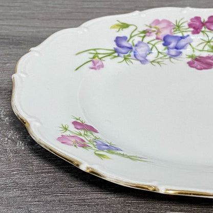 Haas & Czjzek Red Rose Floral Round Platter Chop Plate Gold Trim Czech China