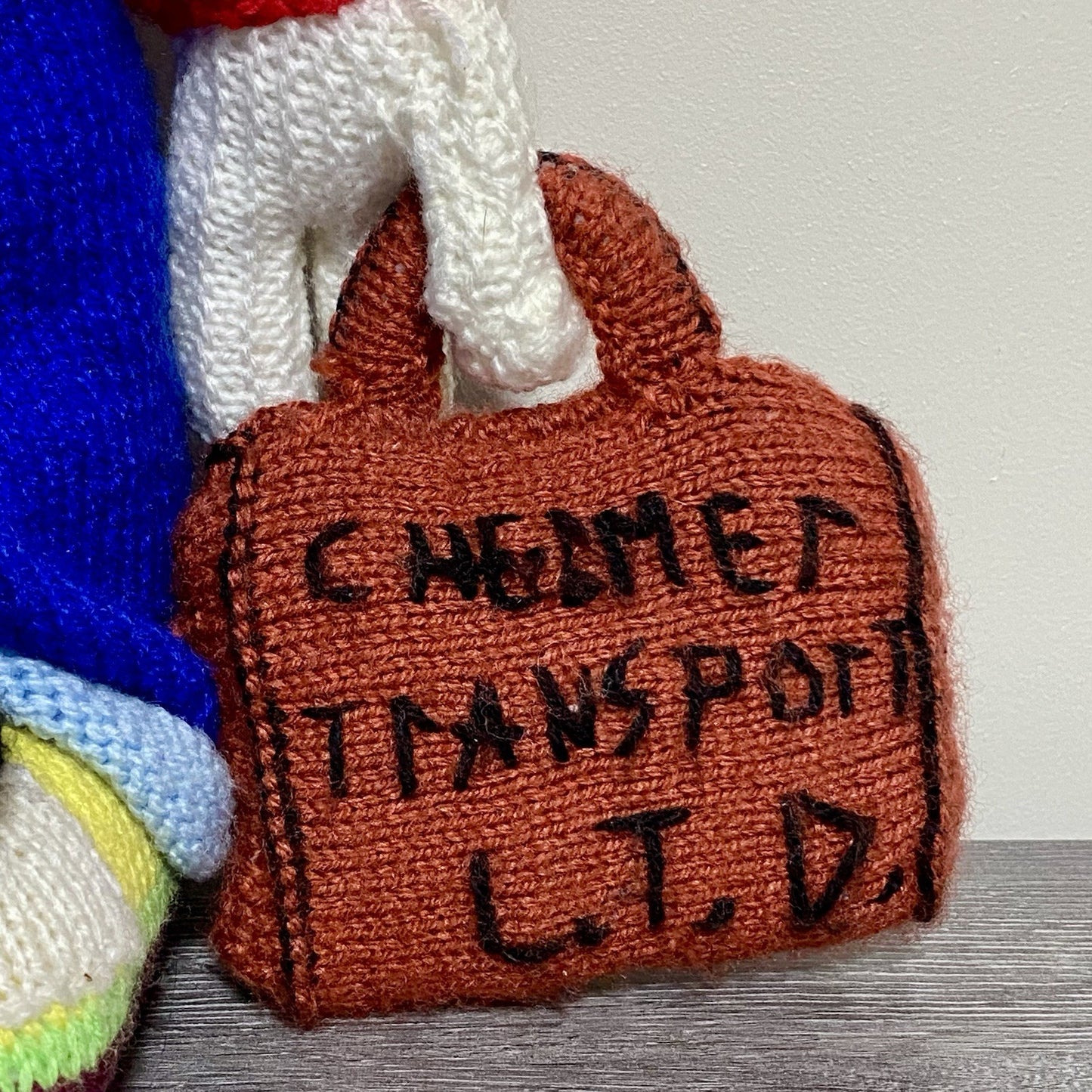 Vintage Jean Greenhowe Hand Knitted XXL Large Mechanic Clown Plush Soft Toy Rare