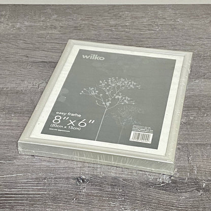 Silver Picture Photo Frame Landscape/Portrait Glass 8x6 Freestanding Hang Wilko
