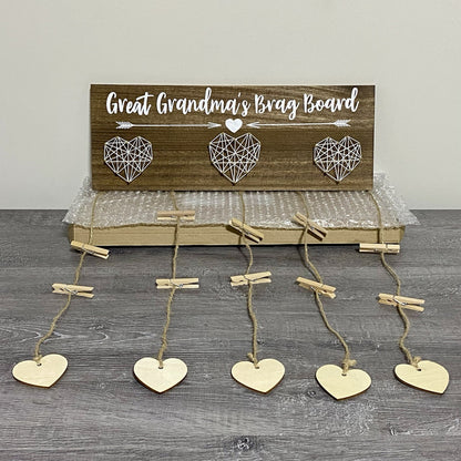 Great Grandma’s Brag Photo Board For Pictures Hanging Display Frame Mothers Gift