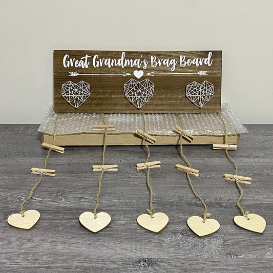 Great Grandma’s Brag Photo Board For Pictures Hanging Display Frame Mothers Gift