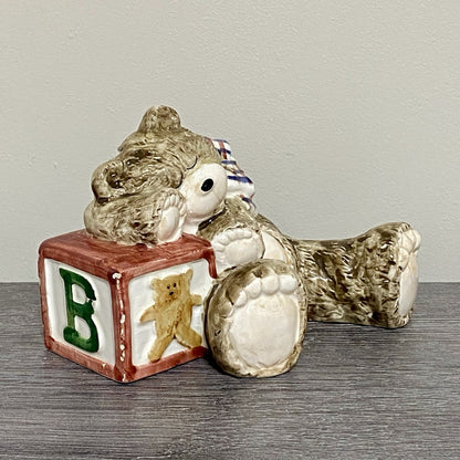 Unique Teddy Bear Themed Money Box Piggy Bank Coin Storage Art Decorative Rare