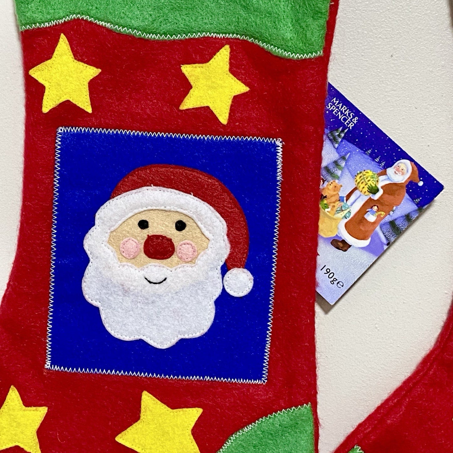 Christmas Stocking Santa Xmas Marks & Spencer 2x Pair Set Hanging Decoration