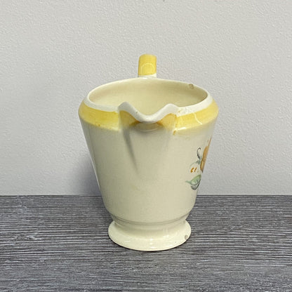 Vintage Newhall England Pottery Jug Fortuna Shape Art Deco Floral Hand Painted