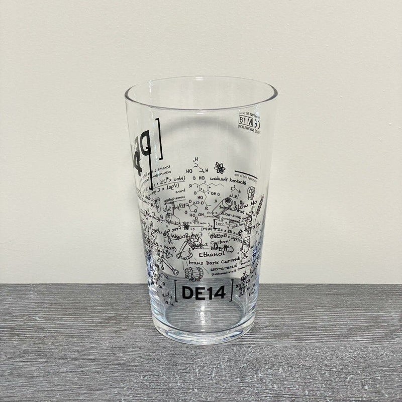 DE14 Math Science Learning Formula Scientific Pint Glass Bar Pub Glasses Rare
