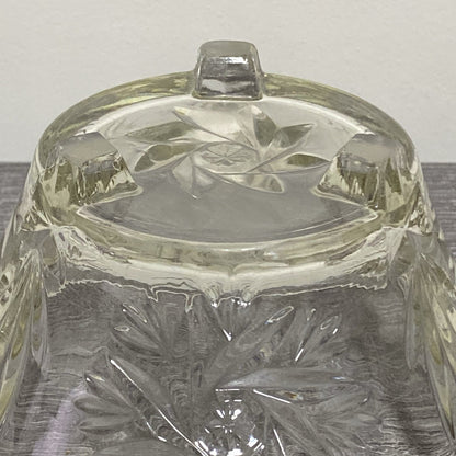 Vintage Small Pressed Glass Fruit Dessert Bowl Art Deco Footed Bonbon Sweet Dish
