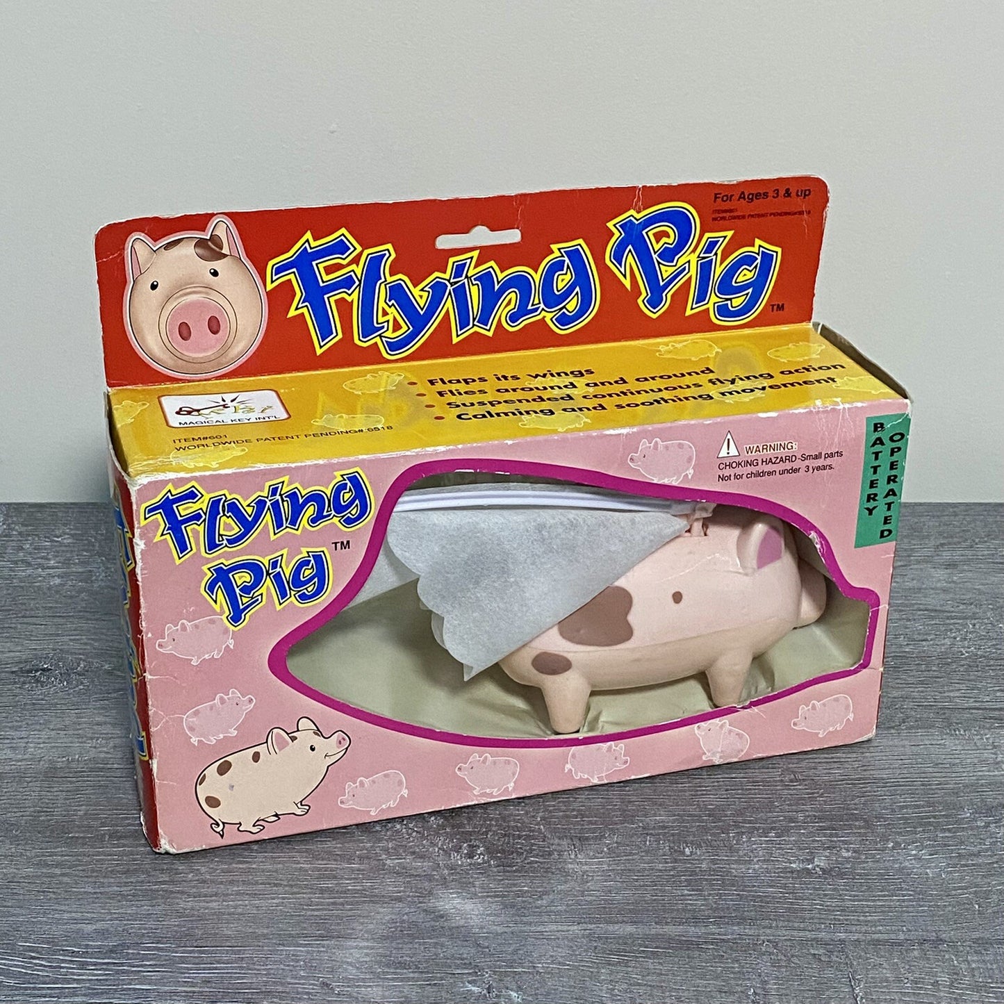 Vintage Flying Pig The Original Battery Operated Wings Mobile Boxed Rare BNIB