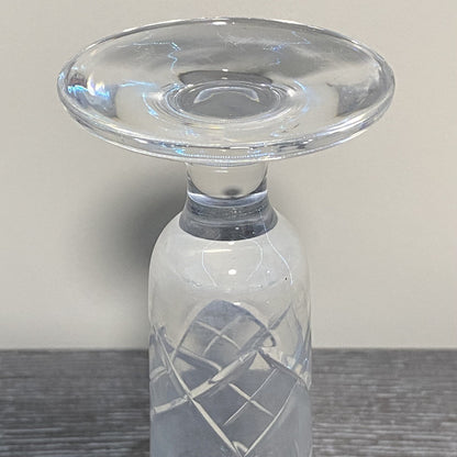 Vintage Crystal Cut Glass Clear Round Floral Art Deco Flared Fluted Flower Vase