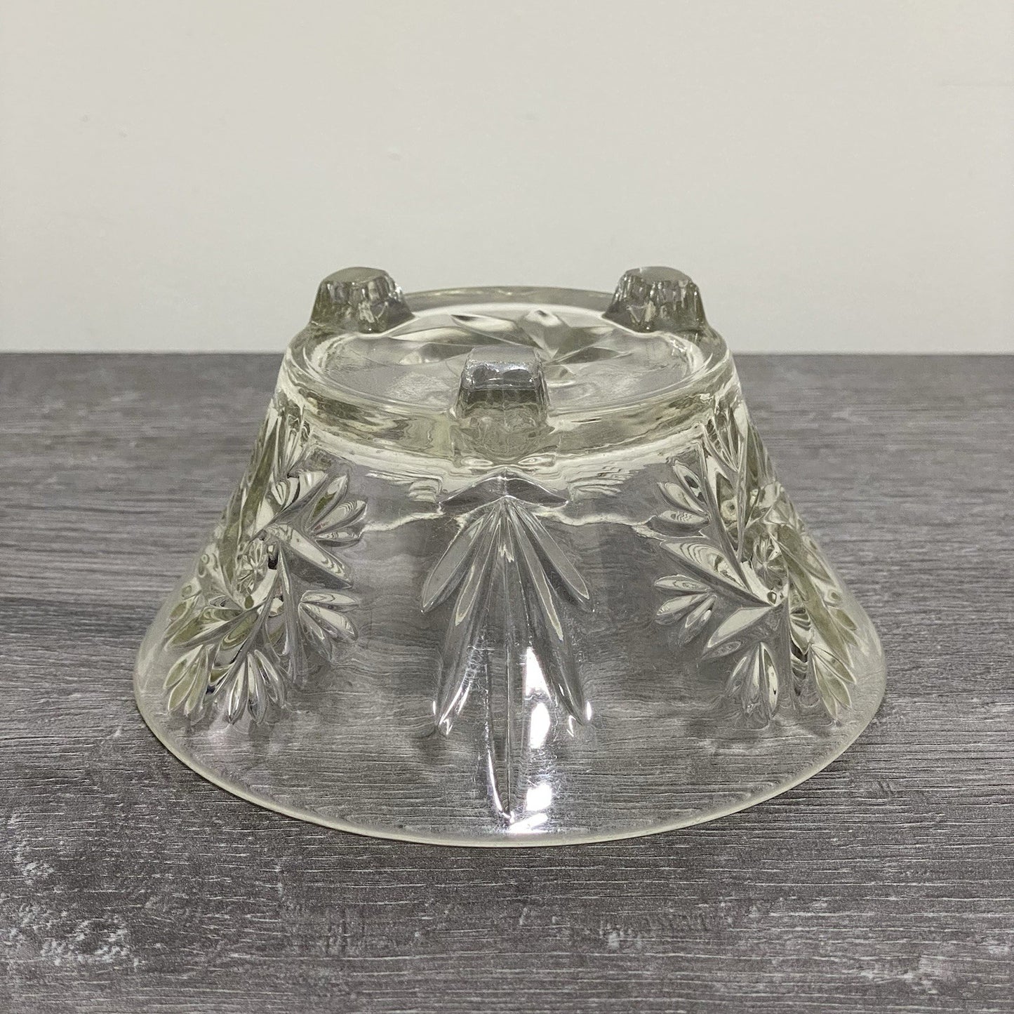 Vintage Small Pressed Glass Fruit Dessert Bowl Art Deco Footed Bonbon Sweet Dish