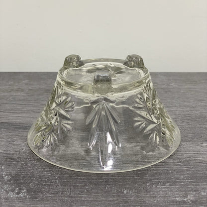 Vintage Small Pressed Glass Fruit Dessert Bowl Art Deco Footed Bonbon Sweet Dish