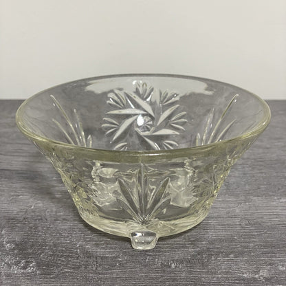 Vintage Small Pressed Glass Fruit Dessert Bowl Art Deco Footed Bonbon Sweet Dish