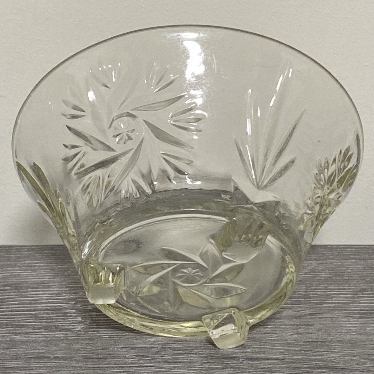 Vintage Small Pressed Glass Fruit Dessert Bowl Art Deco Footed Bonbon Sweet Dish