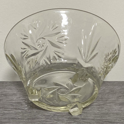 Vintage Small Pressed Glass Fruit Dessert Bowl Art Deco Footed Bonbon Sweet Dish