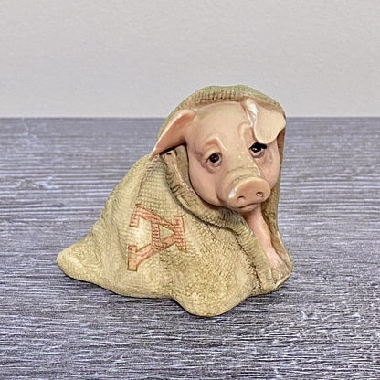 Border Fine Arts Pig Saxa Sack by Anne Butler Scotland 1990 Collectible Figurine