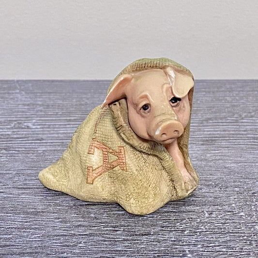 Border Fine Arts Pig Saxa Sack by Anne Butler Scotland 1990 Collectible Figurine