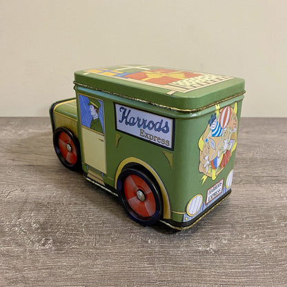 Vintage Harrods Express Truck Car With Moving Wheels & Lid Collectible Tin Rare