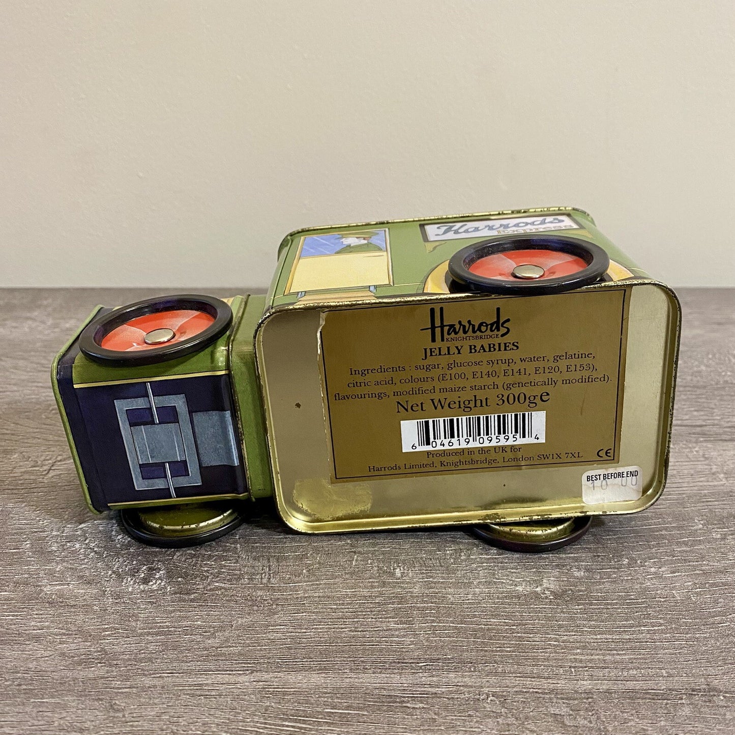 Vintage Harrods Express Truck Car With Moving Wheels & Lid Collectible Tin Rare
