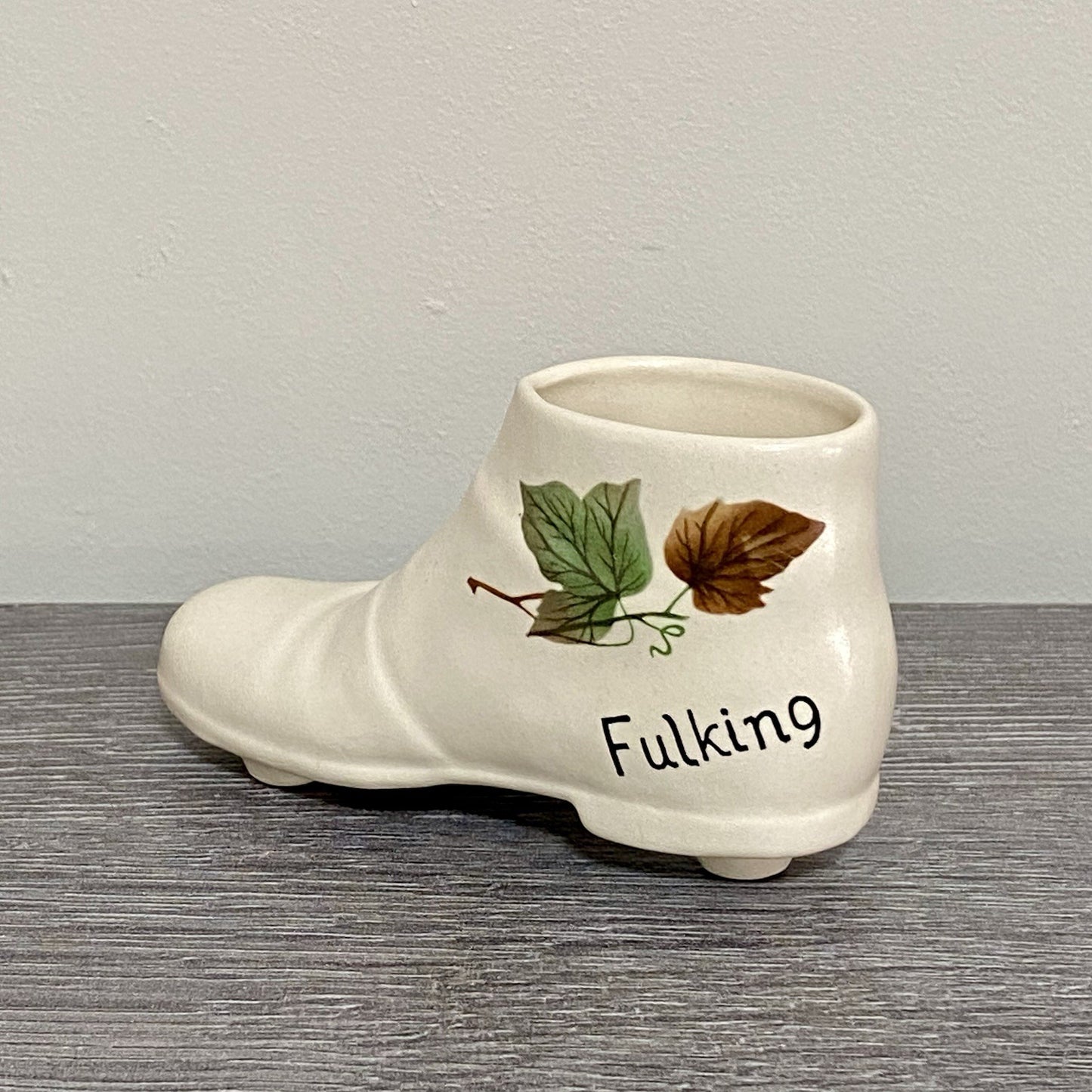 Vintage Small Ceramic Boot Shoe Fulking New Devon Pottery Collectible VGC Rare