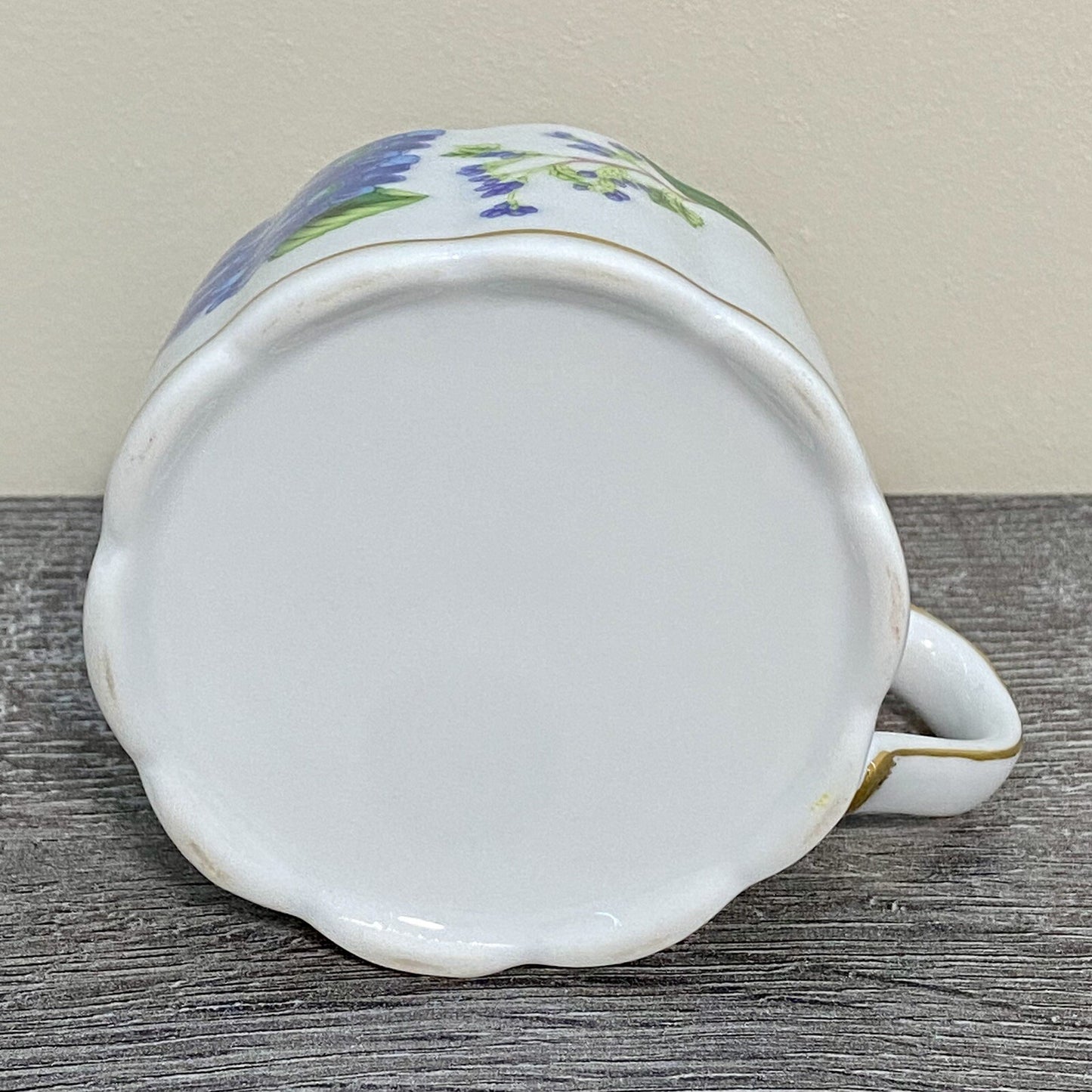 Stackable Tea Cup Coffee Mug Decorative Floral Butterfly Hydrangeas Gold Trim