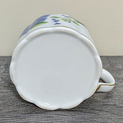 Stackable Tea Cup Coffee Mug Decorative Floral Butterfly Hydrangeas Gold Trim
