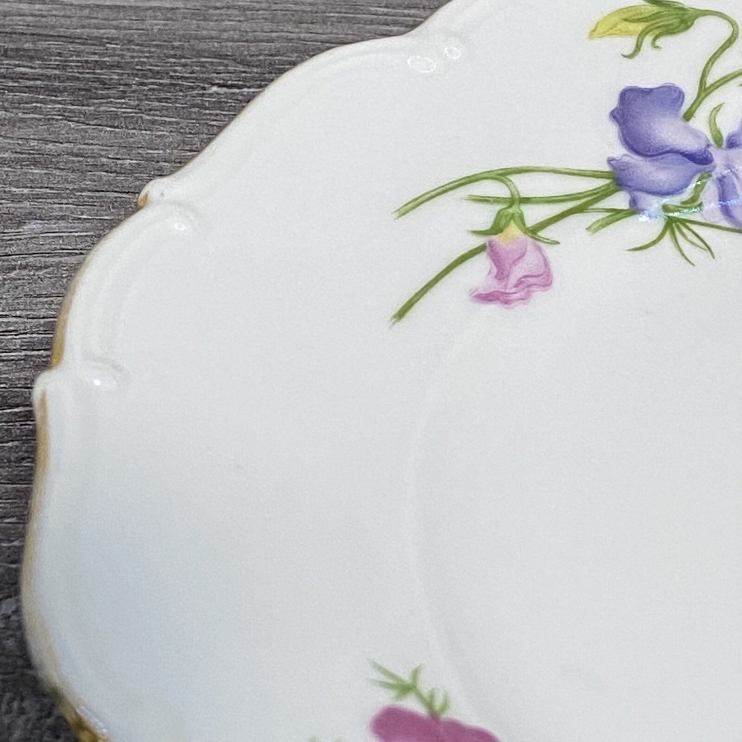 Haas & Czjzek Red Rose Floral Round Platter Chop Plate Gold Trim Czech China