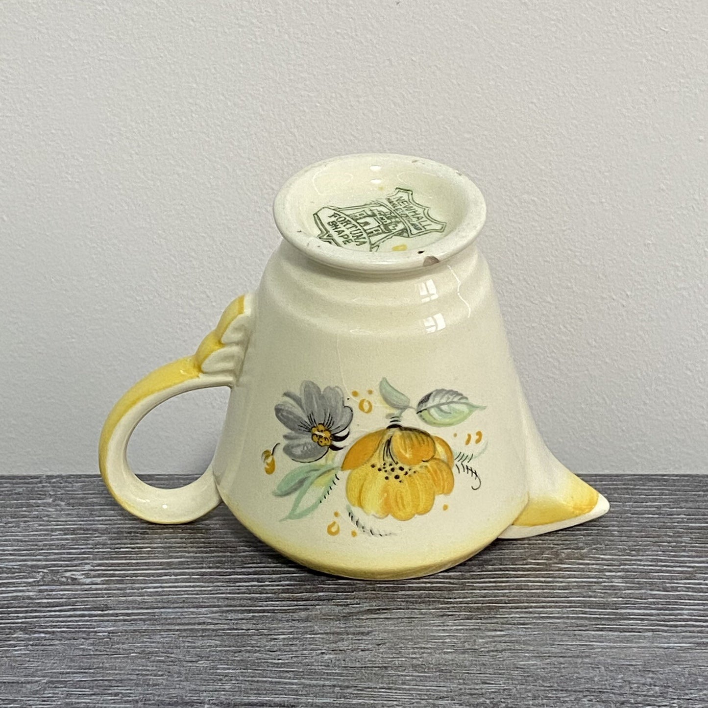 Vintage Newhall England Pottery Jug Fortuna Shape Art Deco Floral Hand Painted