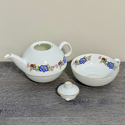 Royal Tara Single Teapot & Stacking Tea Cup Bone China Floral Harmony Galway