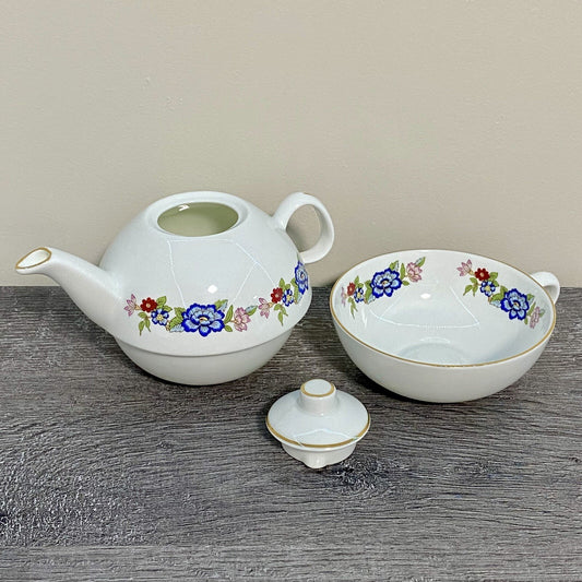 Royal Tara Single Teapot & Stacking Tea Cup Bone China Floral Harmony Galway