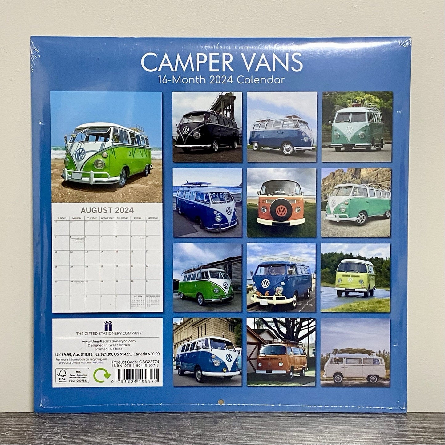 2024 Camper Vans Calendar Hippie Van Volkswagen Wall Hanging Art Deco Prints