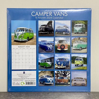 2024 Camper Vans Calendar Hippie Van Volkswagen Wall Hanging Art Deco Prints