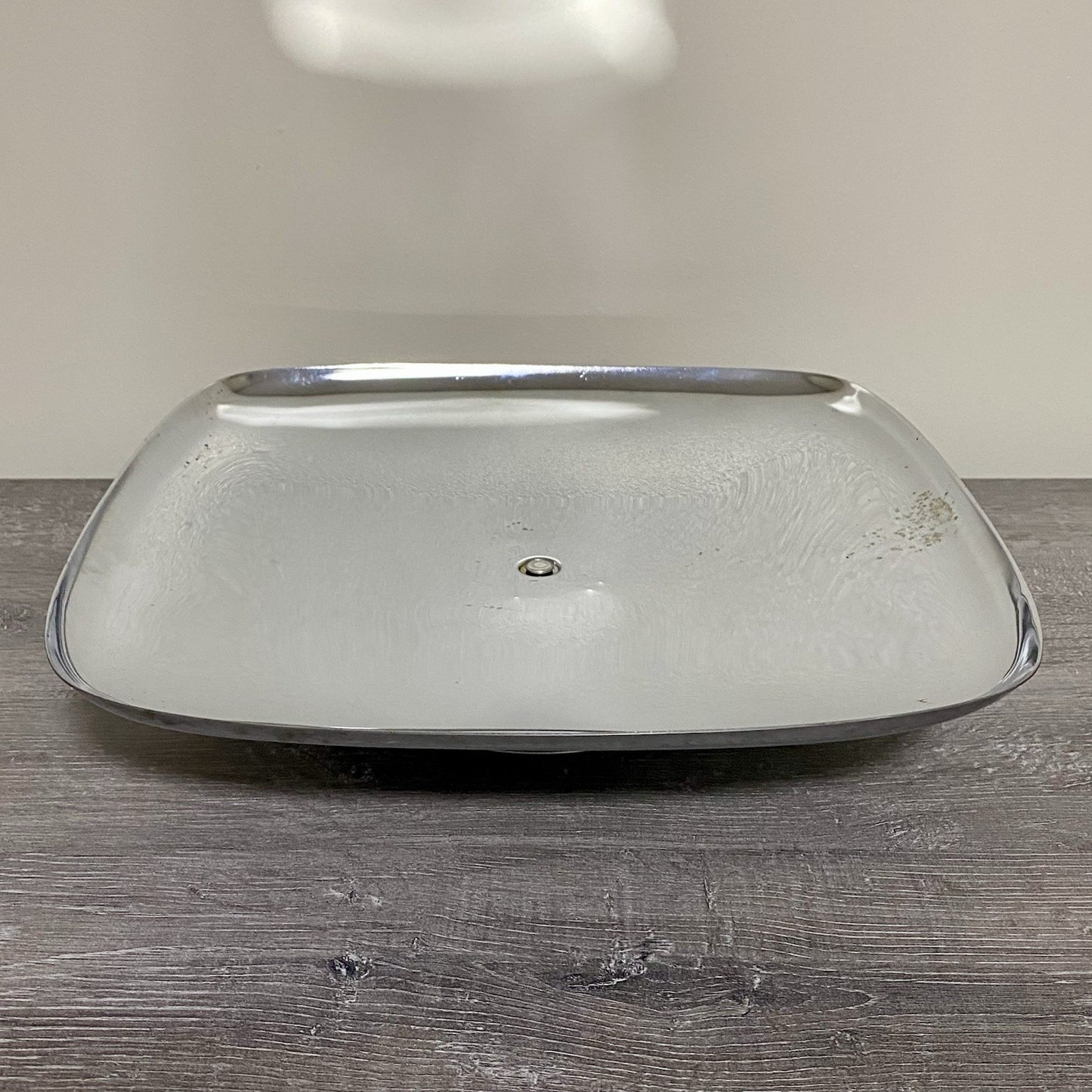 Vintage Milbern Creations 13” Square Chrome Spinning Cake Appetizer Serving Tray