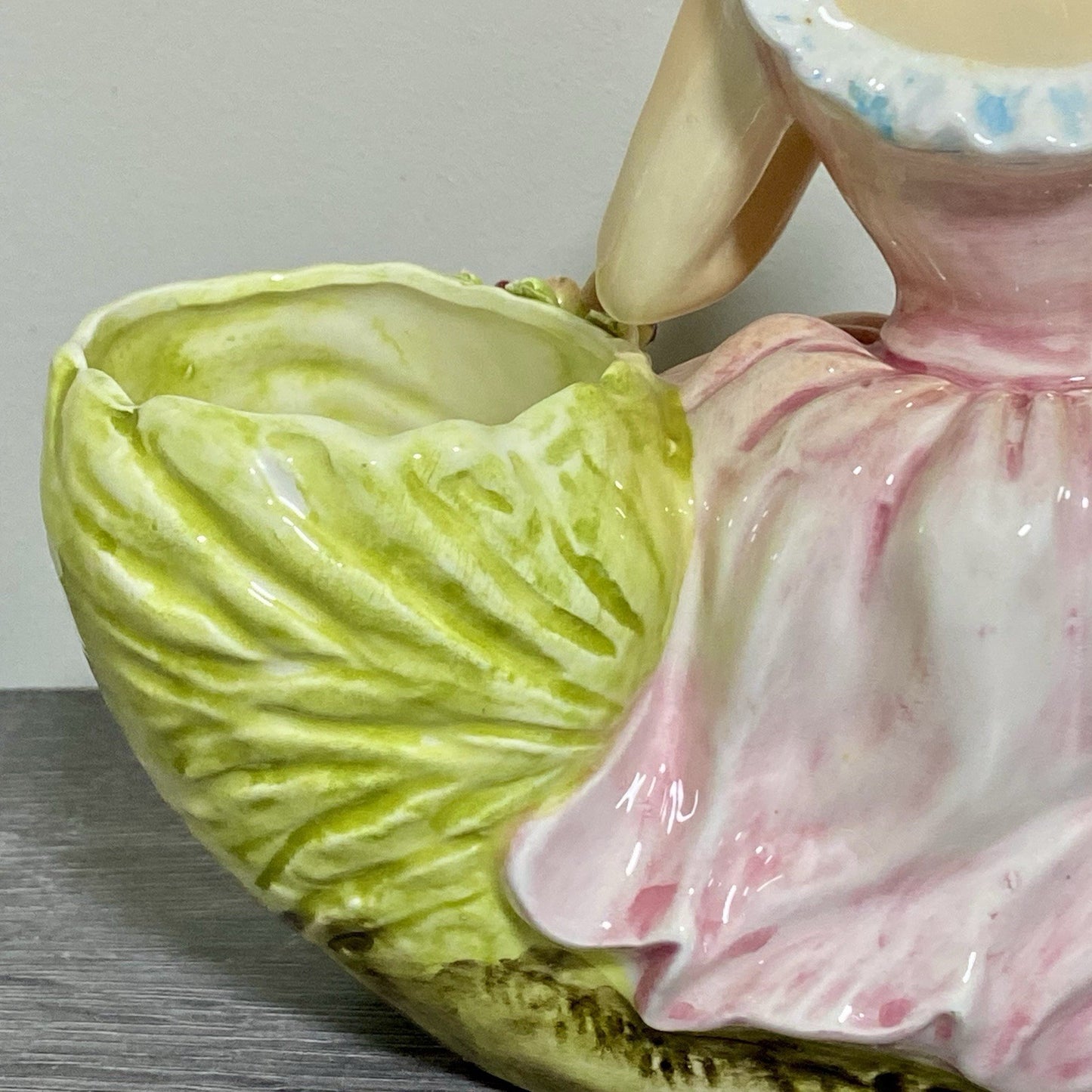 Vintage Arnart Creation Flower Planter Hand Painted Lady Feeding Swan Japan Rare