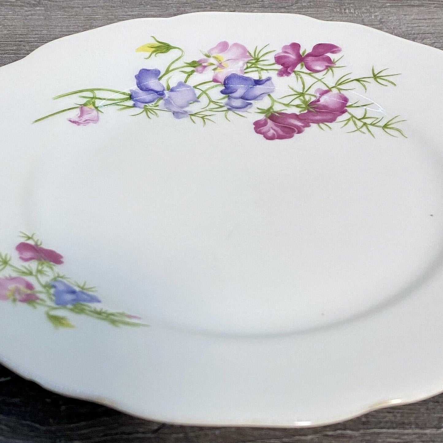Vintage 2x Epiag Czechoslovakia Floral Plate Plates Rose Round Platter Czech Set